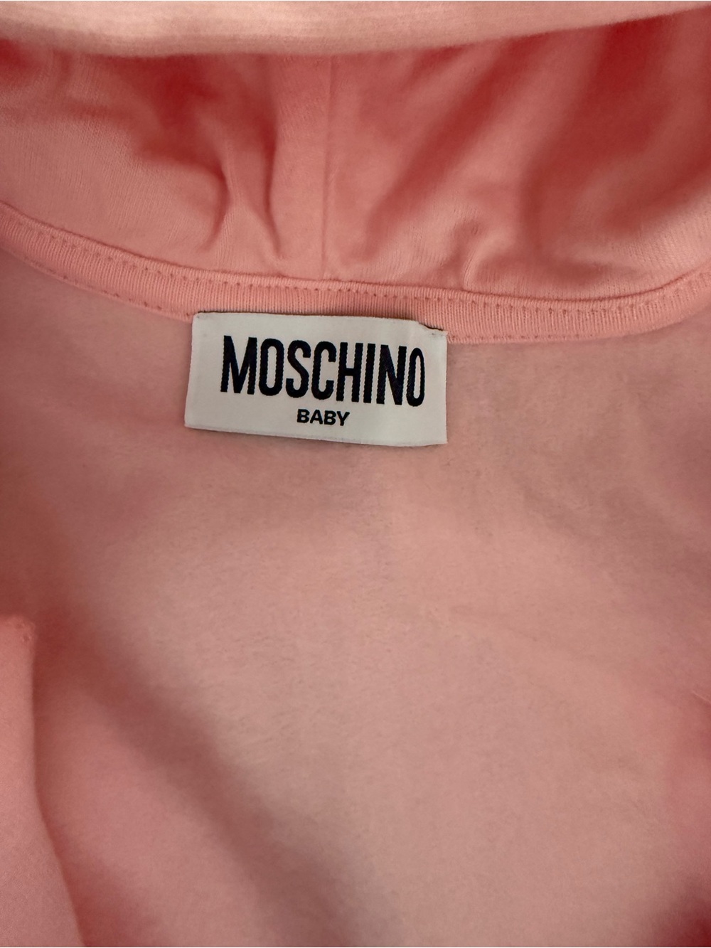 Moschino Baby Pink Hooded Zip-Front Track Suit Set with Teddy Bear Logo - Picture 5 of 6